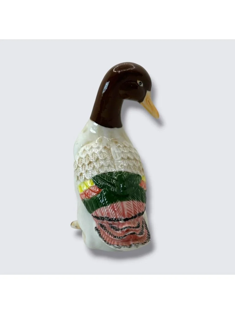 Vintage Ceramic Mallard Duck Figurines Multicolor Hand-Painted Pair Ks Collectio